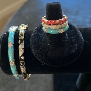 Lauren Adam’s rings and bracelets